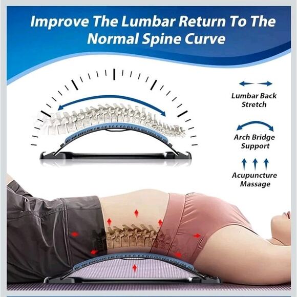 Back Stretcher for Lower Back Pain Relief, 3 Level Adjustable Lumbar Back Cracke - Picture 5 of 8